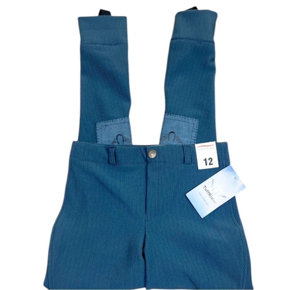 Tuffrider Ribb Low Rise Pull On Jods Breeches Equestrian Riding Blue - Picture 2 of 7